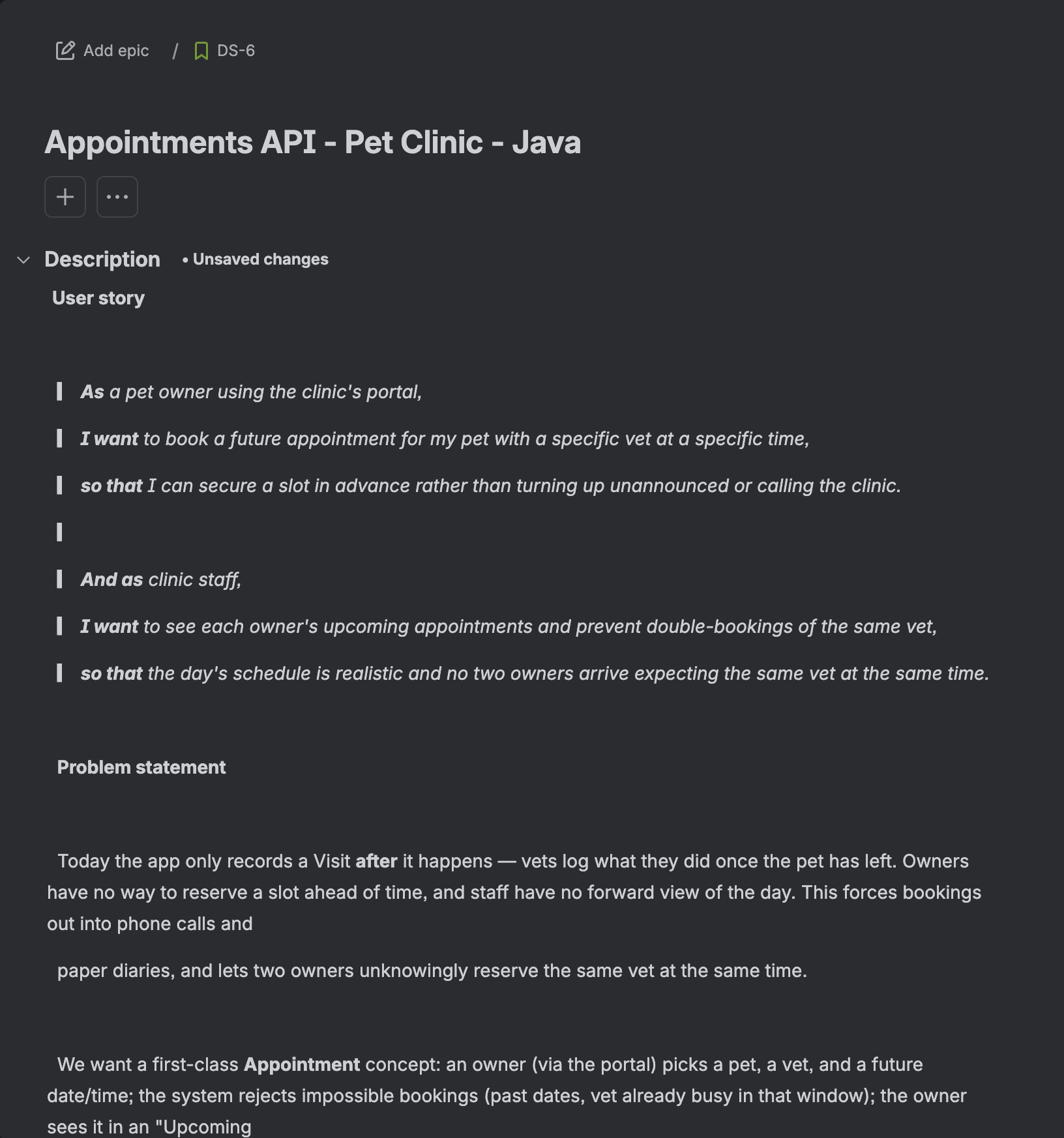 Jira ticket · requirements